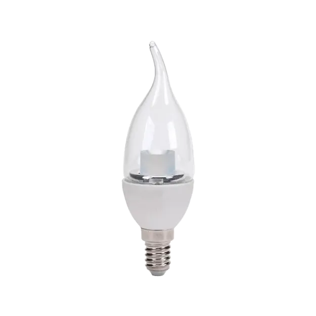تصویر  LED شمعی 6 وات اشكی شفاف
